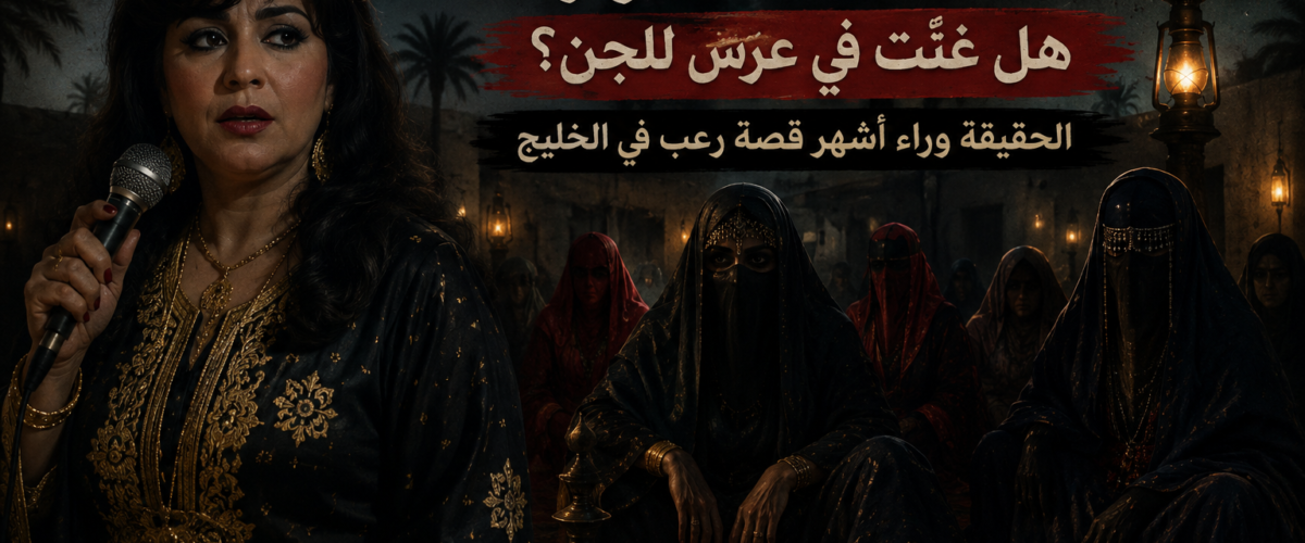 تصميم تخيلي يجسد قصة الطقاقة نورة كما تُروى في أسطورة عرس الجن، دون الإشارة إلى أنها واقعة حقيقية